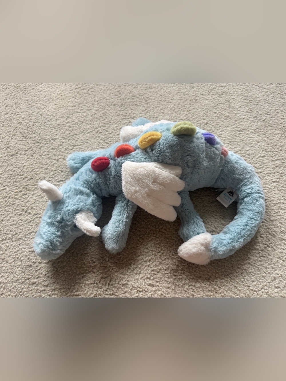 Jellycat Large Sky Dragon Blue Rainbow Soft Plush Toy New With Tags Authentic